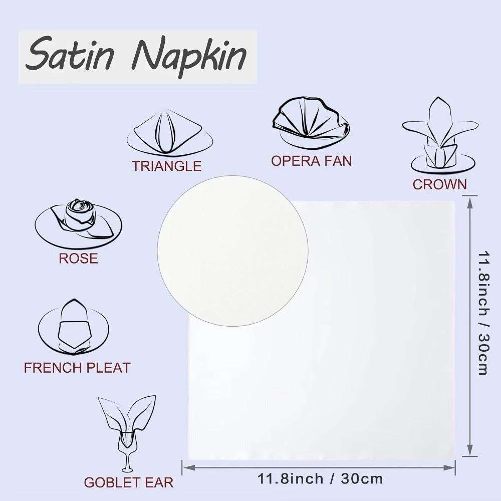 10pcs Square Dinner Napkins 30x30cm Table Napkins Silky Satin Napkin For Wedding Banquet Restaurant
