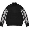 Jacquard Sleeve Half Zip Sweater Black
