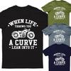 When Life Throws You A Curve Lean Into It Unisexs Oversized Unisexs T Shirt DP1Pr