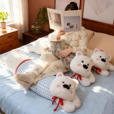 Long Dog Pillow Stuffed Animal Cute Puppy Leg Pillow Fluffy Back Support Cushion Cuddly Plush Toy for Side Sleeping Sitting