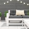 Garden Sofa with Armrests and Cushions White Solid Pine Wood