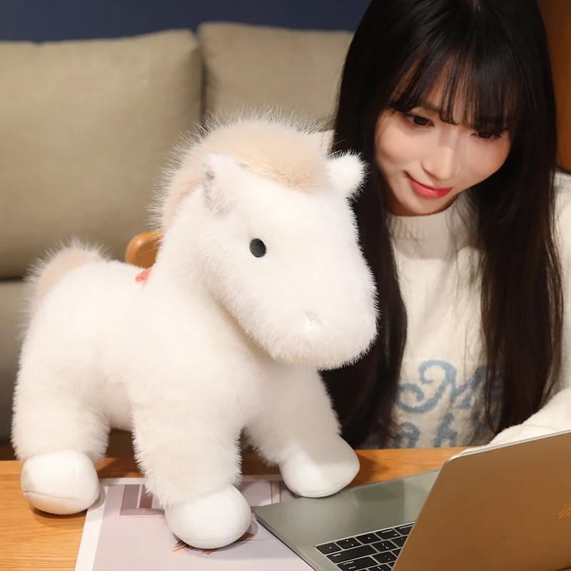 New Real Life Horse Plush Dolls Stuffed Animal High Quality Super Realistic Horse Plush Toys Classic Birthday Gift