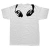 Lustiges Kopfhörer am Hals T-Shirt Cool Musik Rock and Roll DJ Herren Damen Mode Lässig Übergroß 100% Baumwolle T-Shirt