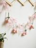 Handgemachte Häkelblumen-Girlande, Rosa Blumengirlande mit Schleifen, Babyparty, Hochzeit, Kinderzimmer, Party, Boho-Wanddekoration Geschenke