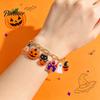 Acrylic Pumpkin Wrist Jewelry Halloween Charm Bracelets for Women, Cute Spooky Cat Ghost Castle Pendant Holiday Costume Accessory Bracelet, Adjustable