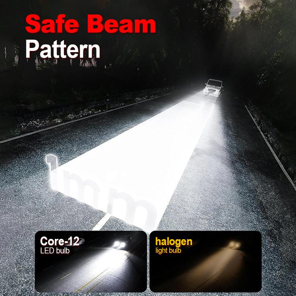 H4 Car LED HeadLight Bulbs Socket H4 High&Low Beam Highlight 4 Side 360°degree COB Chips 12000LM 6500K White