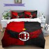 AC Milan Pattern Bedding,Quilt Set Quilt Cover Pillowcase Home Birthday Gift(1 * Duvet Cover + 2 * Pillowcase, Without Core)