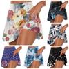 Women's Athletic Stretchy Pleated Tennis Skirts Run Yoga Inner Shorts Elastic Sports Golf Skorts