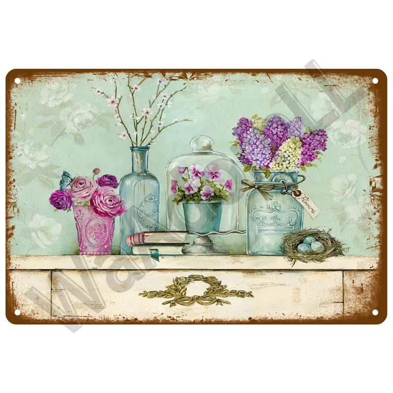 Placă Metalică Vintage Cutie Retro Cafenea Artă de Perete Grădină Decor Acasă Placă pentru Cameră Pictură Fermă Cadou Perfect pentru Perete Mural D