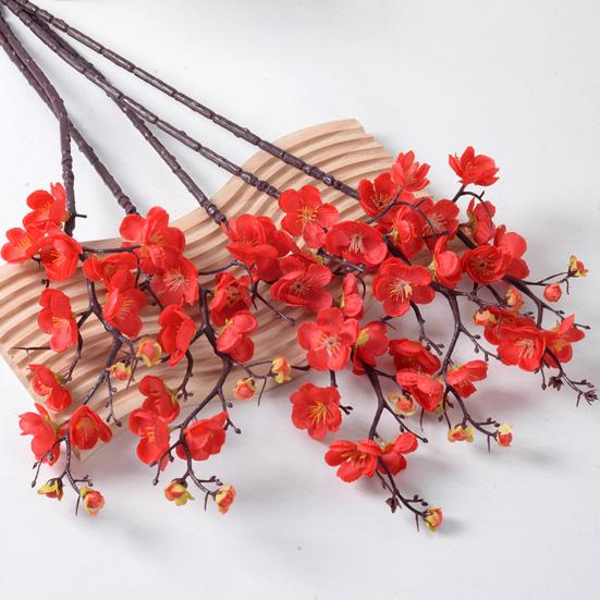 Artificial Plum Blossom Flowers Faux Cherry Blossom Branches Fake Long Stems Flower for Vase Floral Arrangement Home Wedding Table