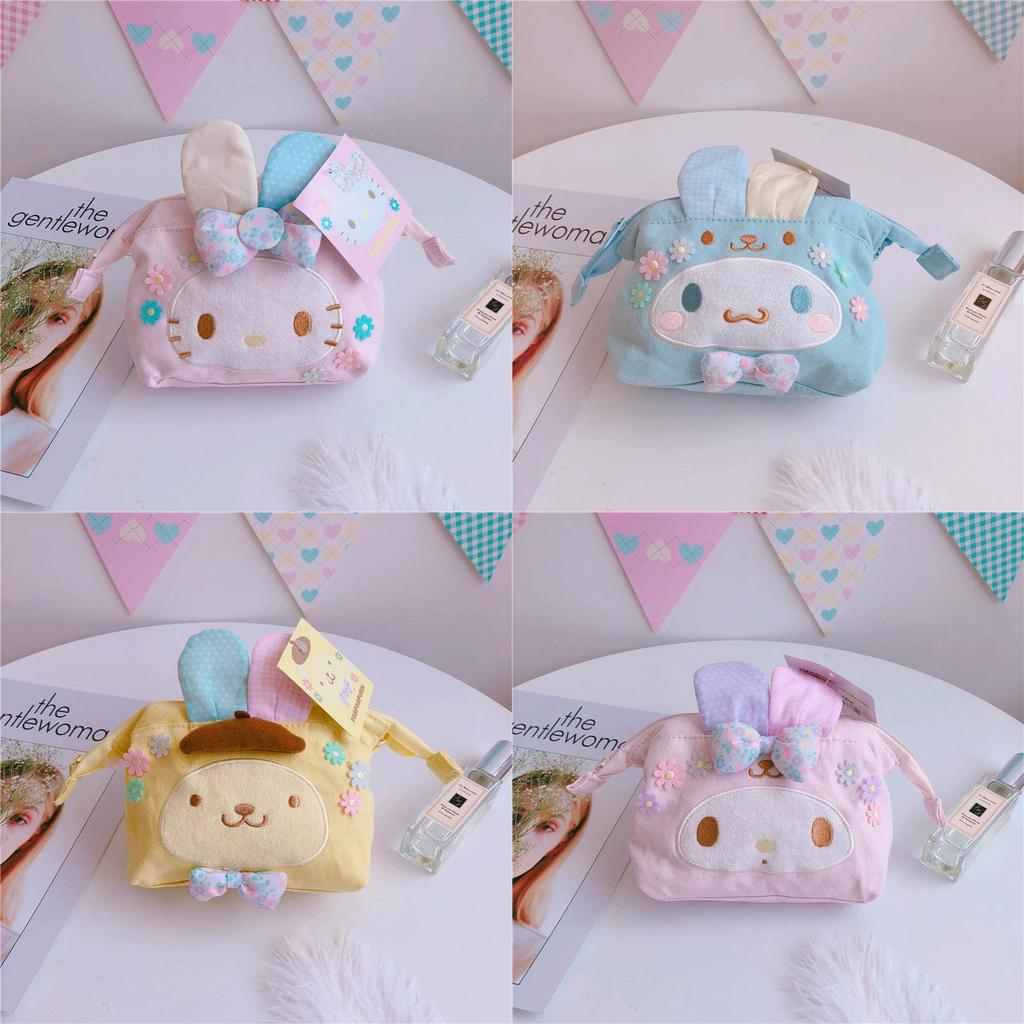 My Melody Cartoon Canvas Makeup Bag With Breathable Durable Fabric For Daily Use