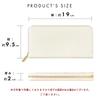 Genuine leather long wallet for men and women in natural ivory. Features a round zipper closure, coin purse, and card slots.