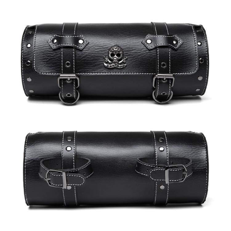 Totenkopfmuster PU Aufbewahrungstasche Motorrad Werkzeugtasche Motorrad Fronttasche Gabel Lenker Tasche Satteltasche