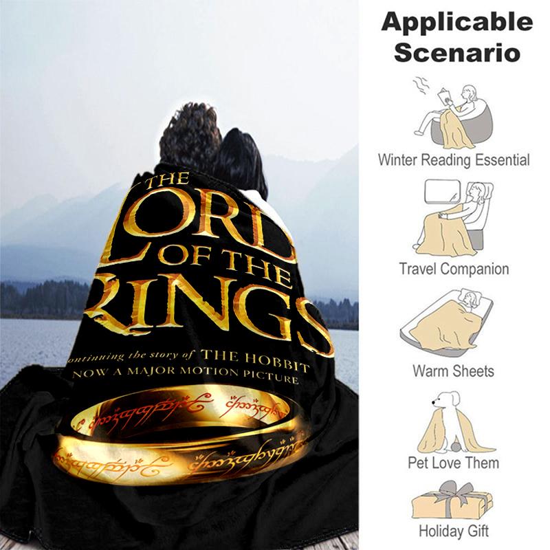 1pc Blanket The Lord of the Rings1 Print Design, Lightweight Blanket for Sofa, Bed- Soft &Warm, Gift for All Seasons Like Christmas, Halloween