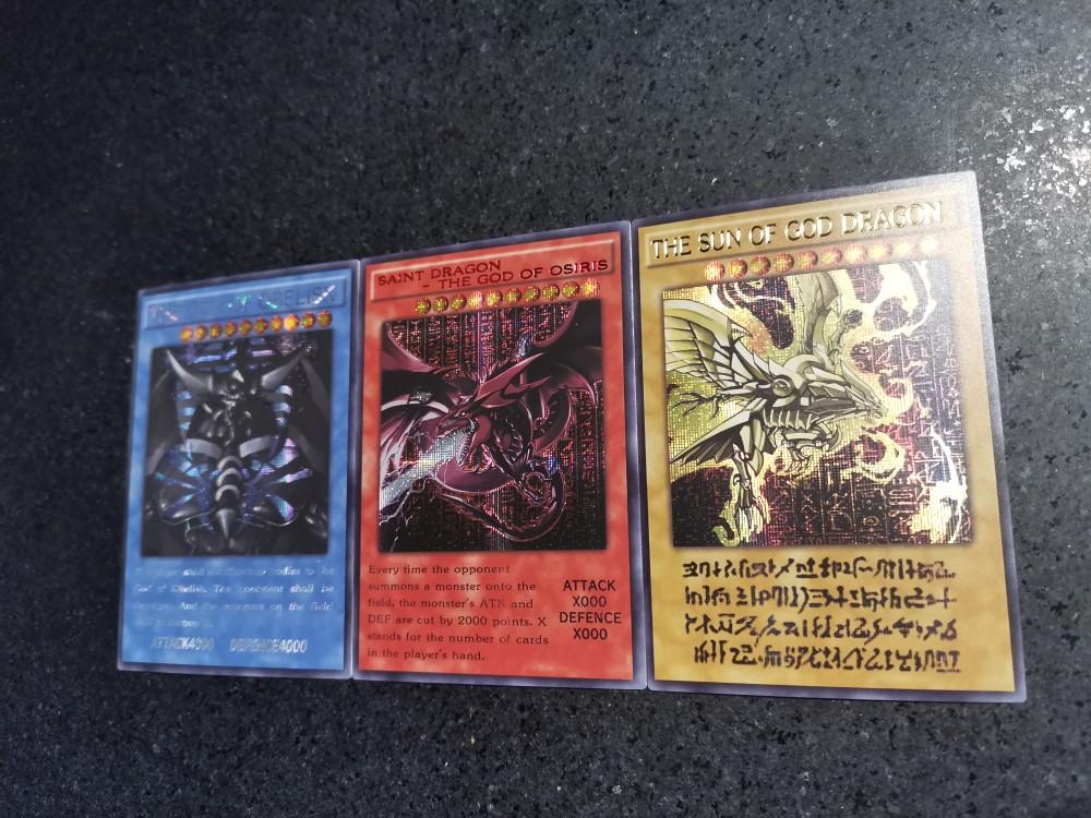 3pcs/set Diy Yu-Gi-Oh! Self Control Collect Signature Trading Flash Card Anime Cartoon Gift