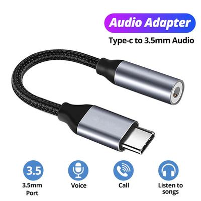 Type-C To 3.5mm Earphone Jack Adapter For Mobile Phone Aux Audio Adapter Compatible With iPhone Samsung Xiaomi