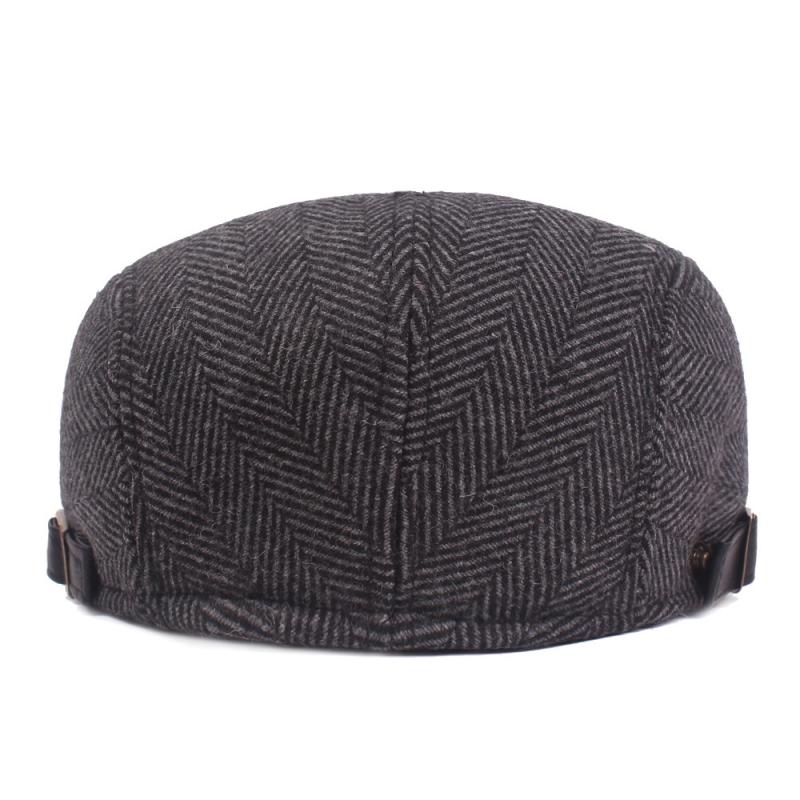 Baskenmütze Mittleres Alter und Ältere Schirmmütze Newsboy Caps für Männer Herbst Winter Dicke Progressive Cap Old Man Cap Driver Ivy Hat