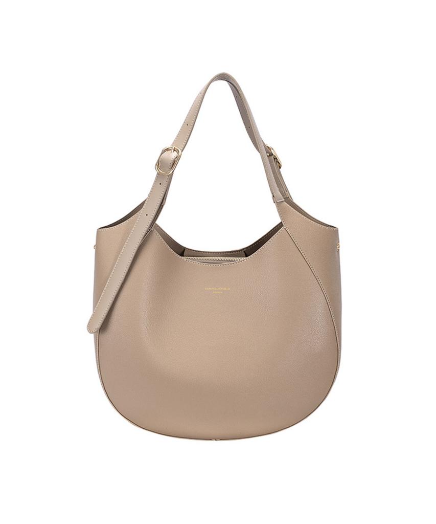 David Jones Bastille Hobo Shoulder Big Leather Bag_Warm Taupe (Cm8456)