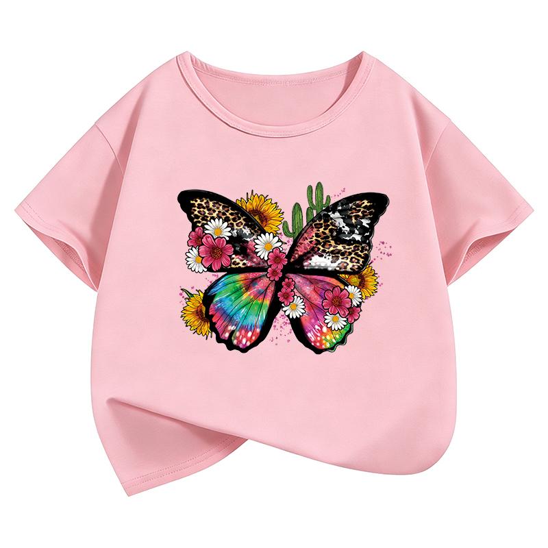 Y2k Butterfly Design TShirt Printed T Shirt Girls Manga Short Sleeve Tops TShirts Cute Boys Kids Clothing Summer Spring