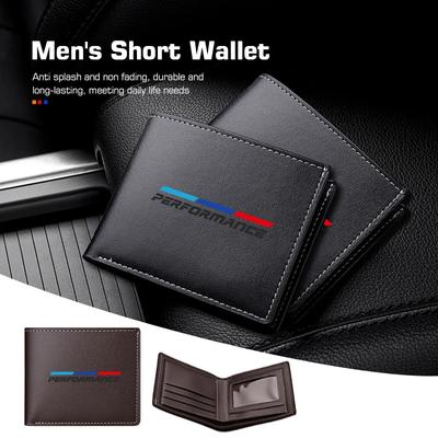 EYAG3 For Leather Car Short Men Wallet Purse With Card Holder License Accessories 1 2 3 5 7 Series X1 X2 X3 X4 X5 X6 G20 G30 G11