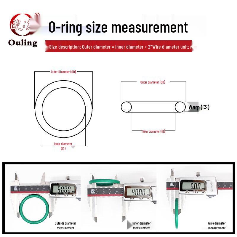 Ozone-Resistant Green Fluororubber O-ring - OD Options: 145-220mm X 5.7mm