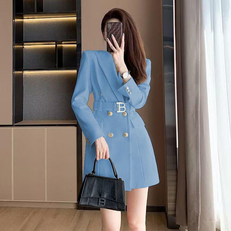 Chic Women's French Style Double-breasted Suit for Spring and Autumn