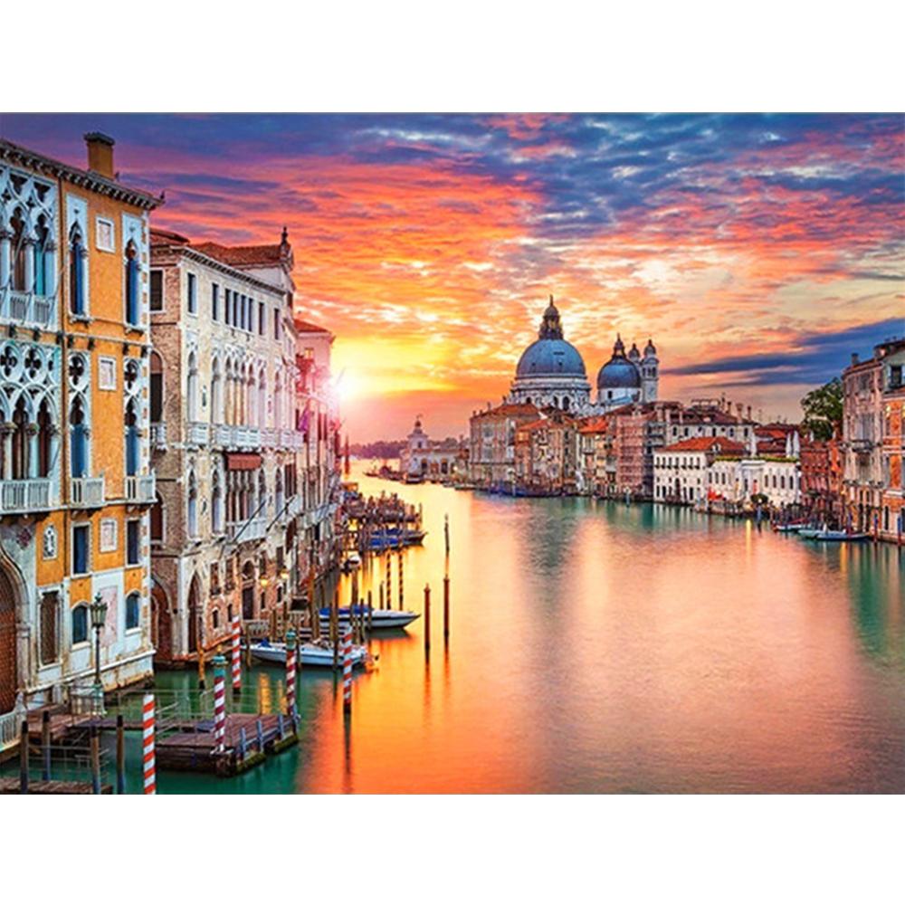5D DIY Full Drill Diamond Painting City Venice Art Rhinestone Craft Kit Diamond Embroidery Landscape Mosaic Home Decor