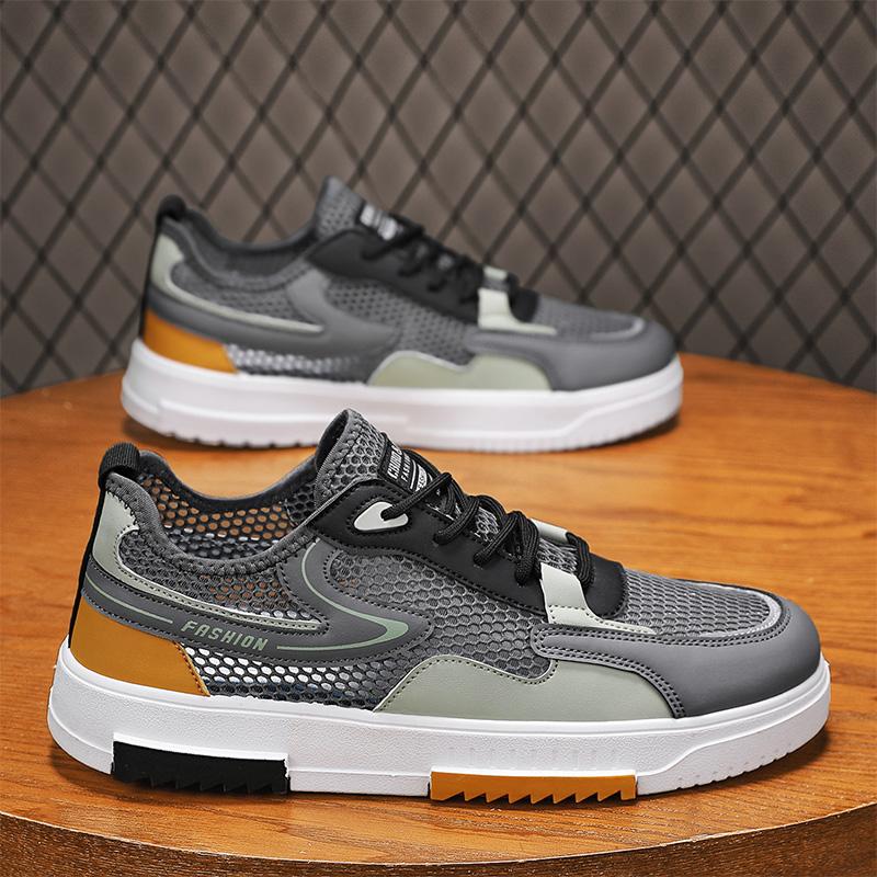 Fashion Men Vulcanized Sneakers Shoes Tennis Sports Casual Breathable Board Shoes Walking Shoes Hollow Out Casual Shoe For Male