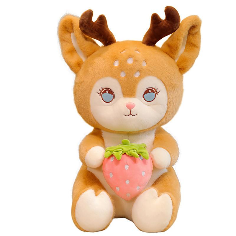 Plush Deer Stuffed Animal With Polyester Fiber Fill For Kids And Adults