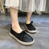 Fashion Woman Pu Leather Solid Flat Shoes Women's Sneakers Lace Up Slip on Casual Fashion Shoes 2024 New