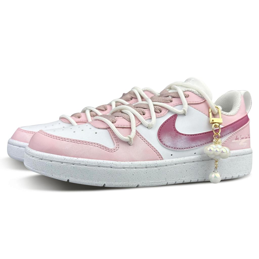 Nike Court Borough Low Top Skateboard Shoes GS White Pink DV5456-106(Team79-)