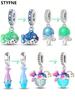 Charms Plata Marine Bioluminescent Jellyfish Beads Charm Copper Plated Fit Charms Original Bracelet For Jewelry Making Diy Charm
