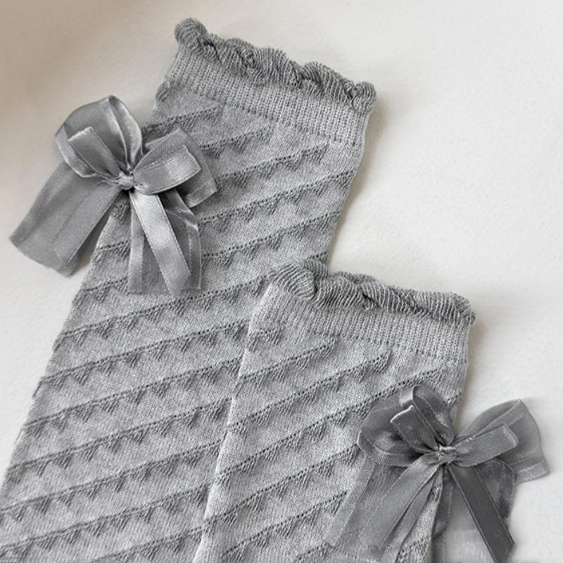 Baby Girls Bowknot Long Boot Socks Thin Breathable Fashion Socks Over Calf Socks Over Knee Princess Stockings For Kids