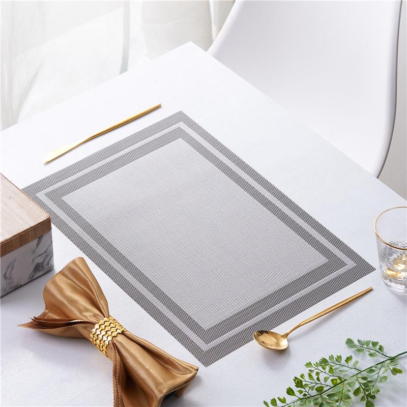Japanese-Style Heat-Resistant PVC Table Mat - Oil-Proof, Western/Nordic Design for Plates & Bowls