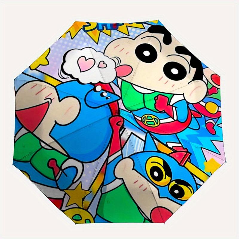 Crayon Shin-chan Characters Automatic Open/Close Umbrella Folding Umbrella,Portable Compact Perfect Gift for Birthday, Christmas0809171