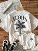Children's Palm Tree Pattern Printed Short-sleeved Round-neck Casual Short-sleeved T-shirt, Suitable for Daily Wear In Summer