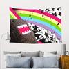 1pc Domo Kun Rainbow Tapestry Polyester 2D Print Graffiti Colorful Design Perfect Wall Decor Gift for Bedroom Living Room