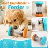 Interactive Pet Dumbbell Feeder Toy for Dogs and Cats Durable Slow Dispensing Treat Dispenser for Training and Feeding Use