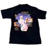 Neon Genesis Evangelion Misato Katsuragi Vintage Cartoon Print Schwarzes Baumwoll-T-Shirt für Damen und Herren Bequem