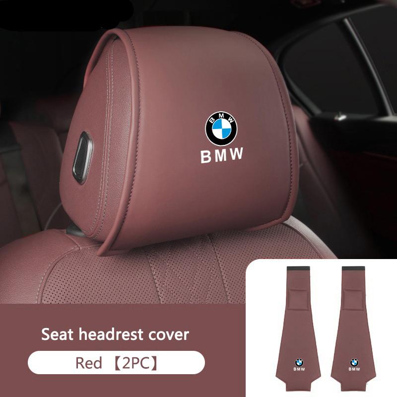 Car Seat Headrest Protective Leather Pillow Cover For BMW X1 X2 X3 X5 X4 X6 X7 G30 G20 G32 G11 G12 F40 F30 F20 F10 F34 Sticker WT5