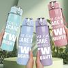 1PC You Cant Scare Me Two Daughters Text 750ml Color Plastic Sports Water Bottle Leakproof Flip Straw Lid Suitable for Sports Office Home Use