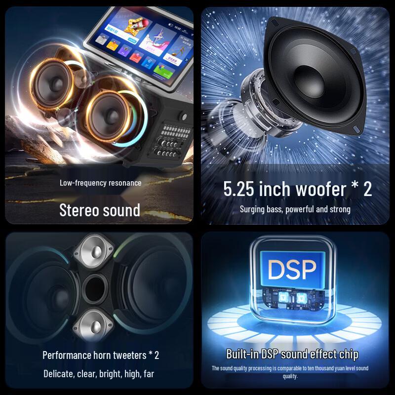 SAST Portable KTV Trolley Speaker System CN plug (adapter included) (CN version)