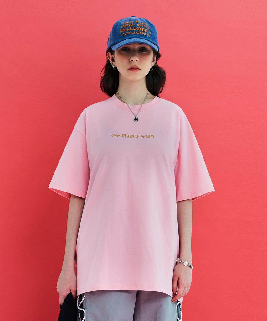 UNALLOYED Logo Leaf T-Shirt / Pink