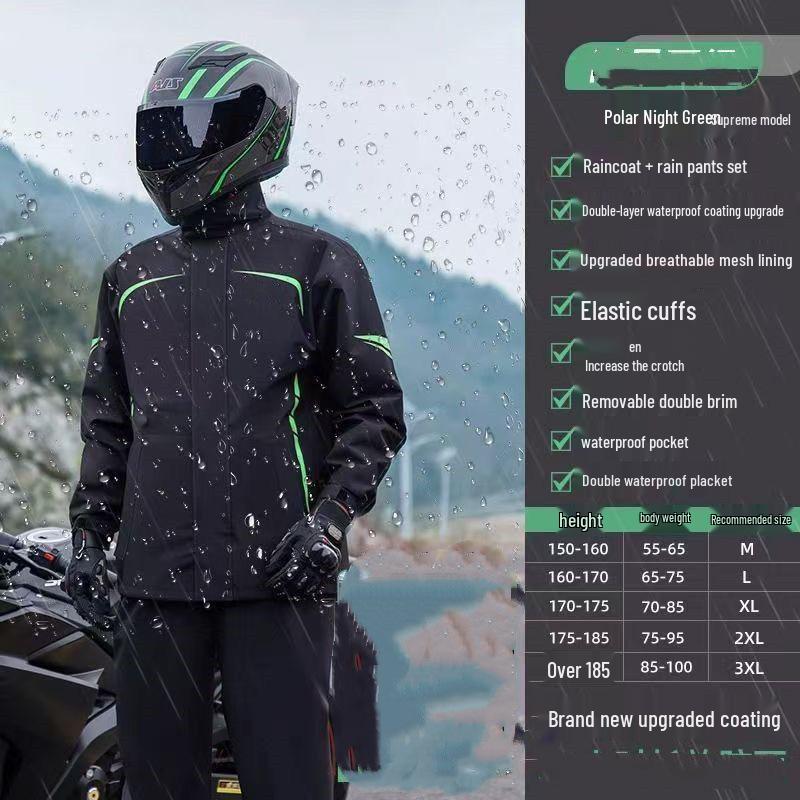 Erkek Motosiklet Yağmurluk ve Pantolon Seti - Ayrı Tip, Fırtınaya Dayanıklı Sürüş Ekipmanı