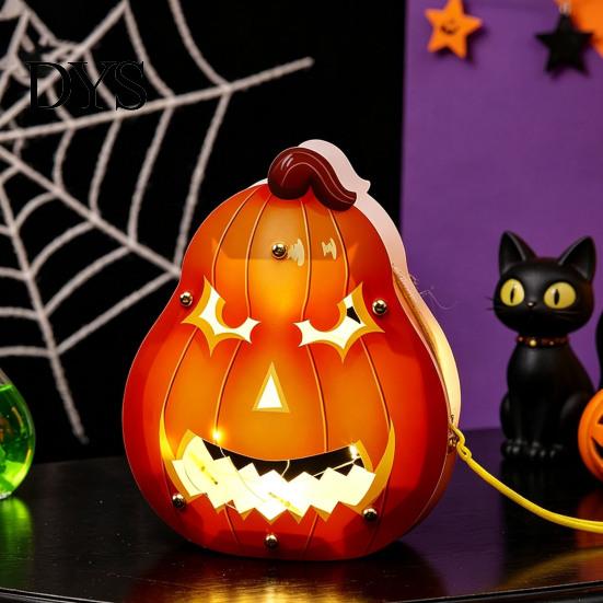 DIY Art Kits for Home Gardening Halloween Lantern Craft Set Kids, Handheld Paper Pumpkin Ghost with LED Light Trick or Treat Party Decoration,