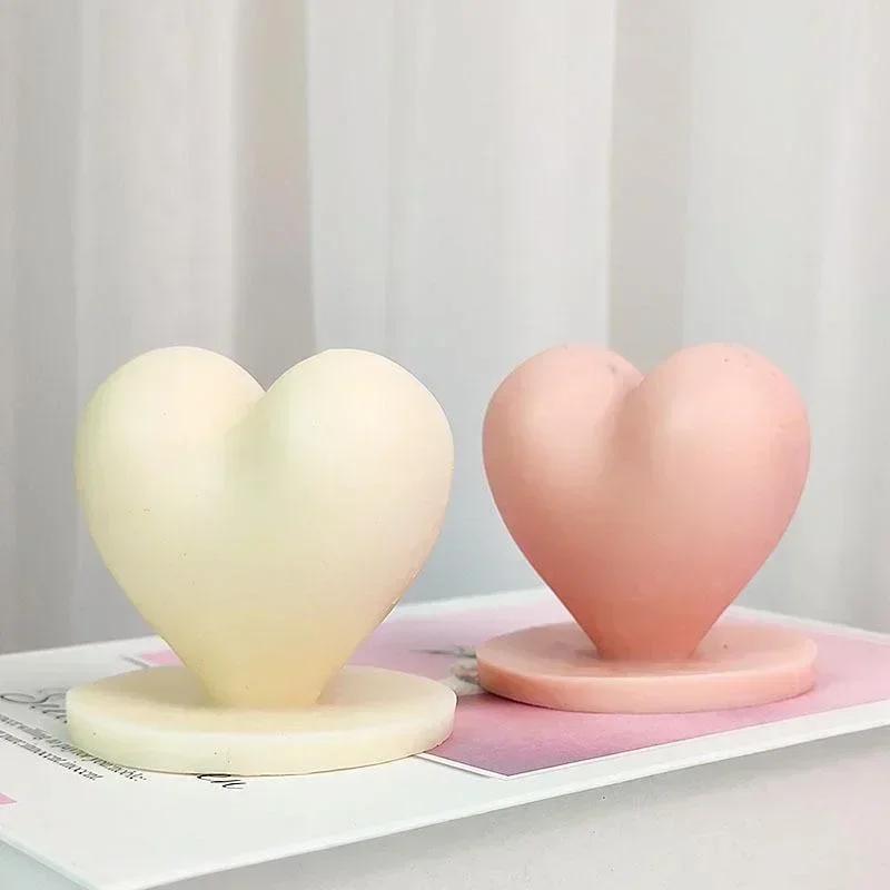 Yeni 3D Aşk Mum Silikon Kalıp DIY El Yapımı Kalp Şeklinde Sabun Alçı Mum Yapım Kalıbı Sevgililer Günü Hediye Yapım Malzemeleri