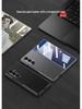 Capa de Couro Ultrafina para Samsung Z Fold7 - Pintura Metálica, Cor Sólida, Design de Concha Integrada