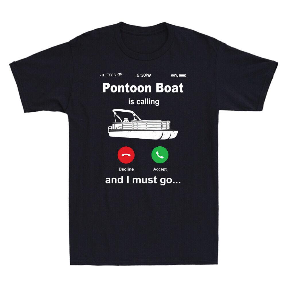 The Pontoon Boat Is Calling I Must Go Tee Funny Pontoon Captain Gift T-shirt Unisex T-Shirt