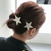 4pcs Korean Ins High-end Metal Silver Pentagram Duckbill Clip Millennium Women's Daily Wears Head Side Bangs Clip Decoration