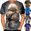Camiseta de Verano de Moda y Personalidad para Hombre con Estampado de Dragón 3D Estilo Cool Harajuku